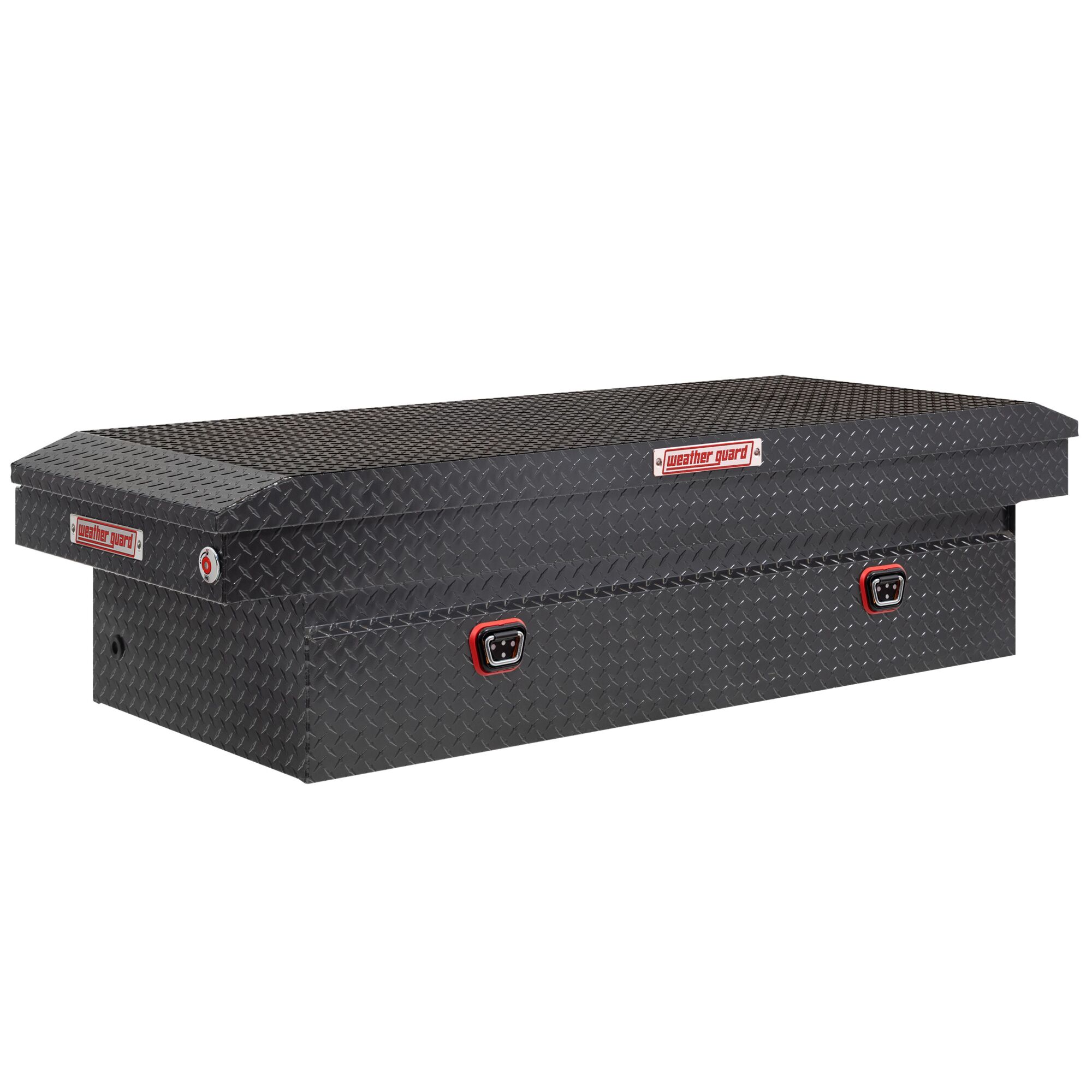 Weather Guard, 71in. L Saddle Box, Full Extra Wide, Width 72 in, Material Aluminum, Color Finish Gray, Model# 117-6-04